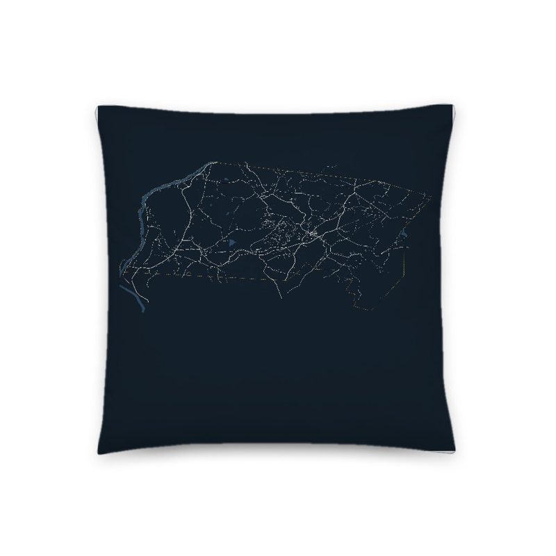 Plainfield Map Throw Pillow