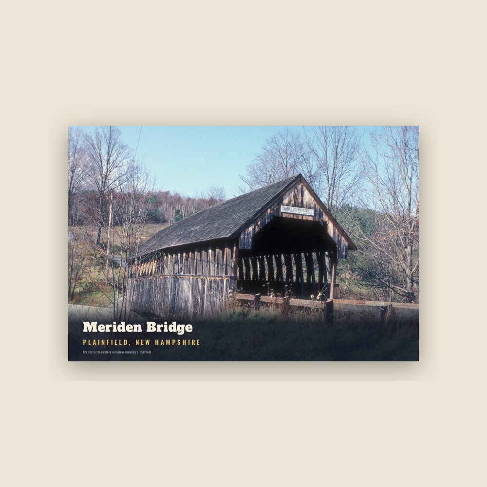 Plainfield Meriden Bridge Postcard