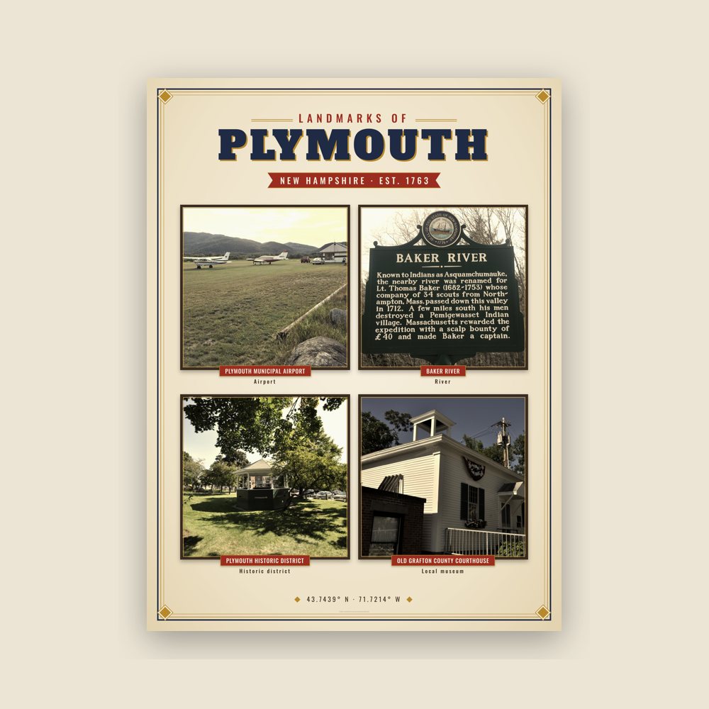 Plymouth Landmarks Photo Poster
