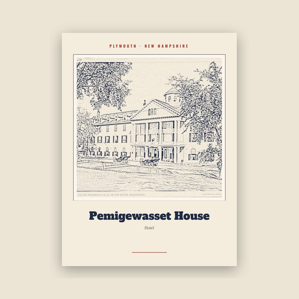 Plymouth Pemigewasset House Landmark Print