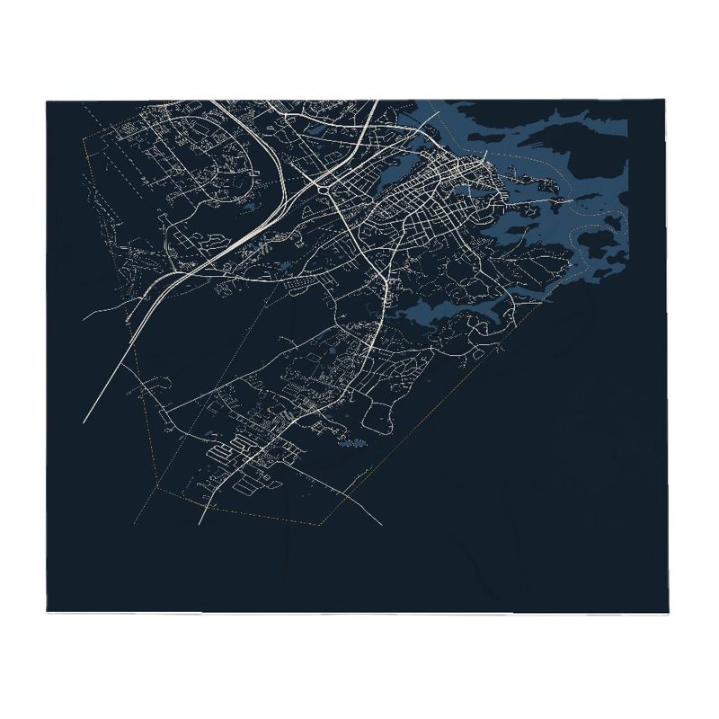 Portsmouth Street Map Throw Blanket