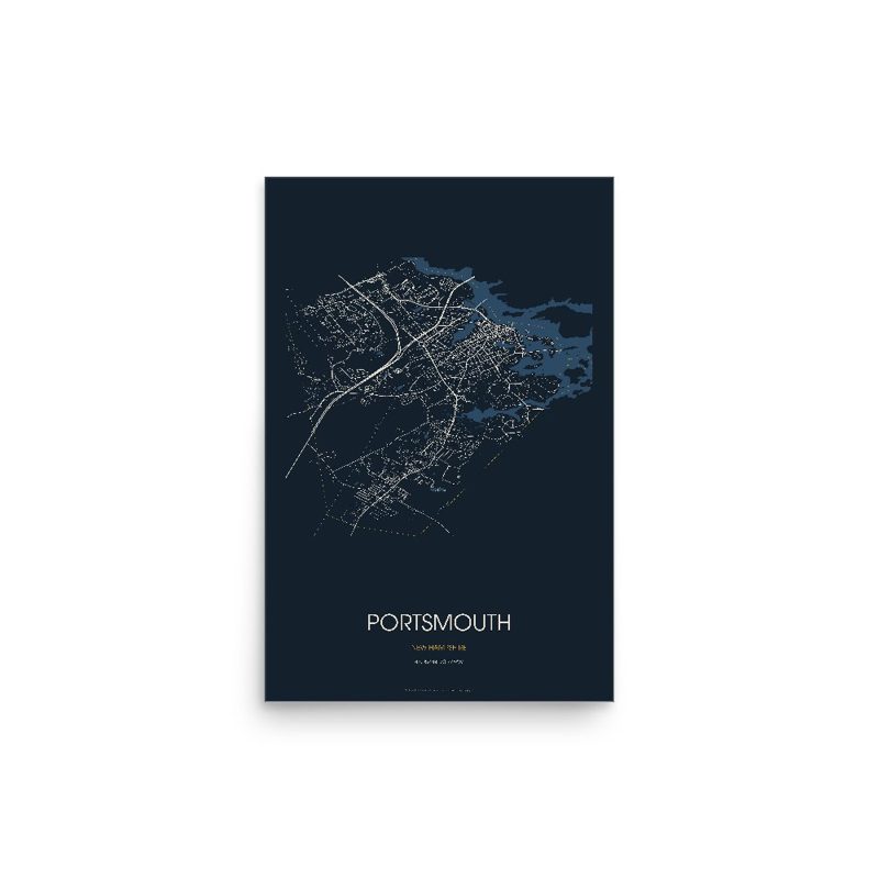Portsmouth Street Map Poster · Midnight