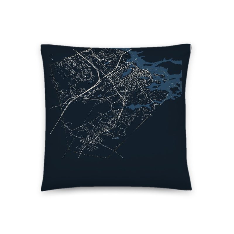 Portsmouth Map Throw Pillow