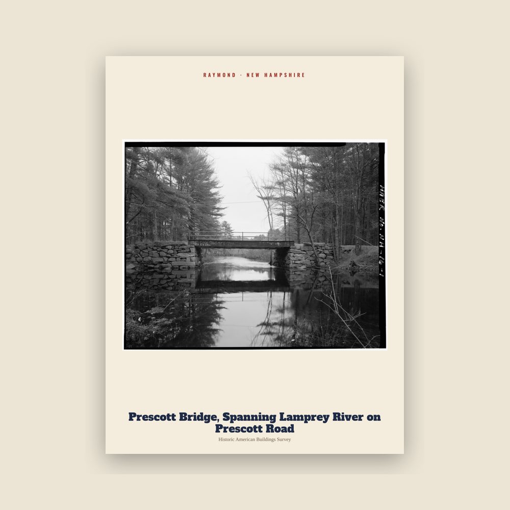 Raymond Prescott Bridge, Spanning Lamprey River on Prescott Road Archive Print