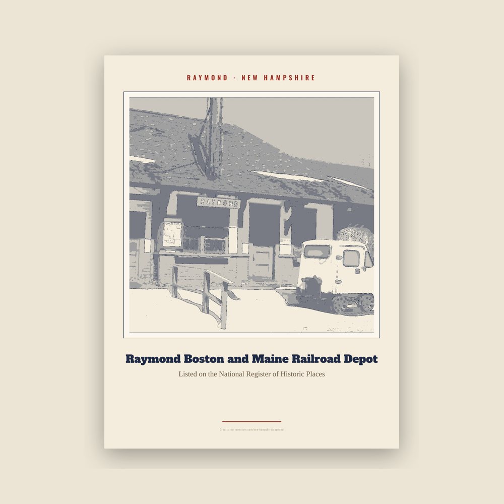 Raymond Raymond Boston and Maine Railroad Depot Landmark Print
