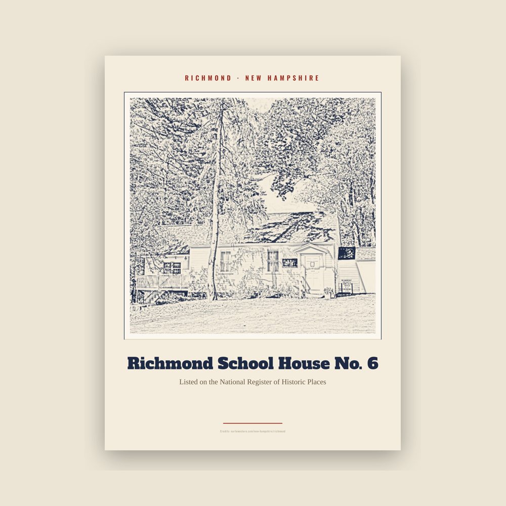 Richmond Richmond School House No. 6 Landmark Print