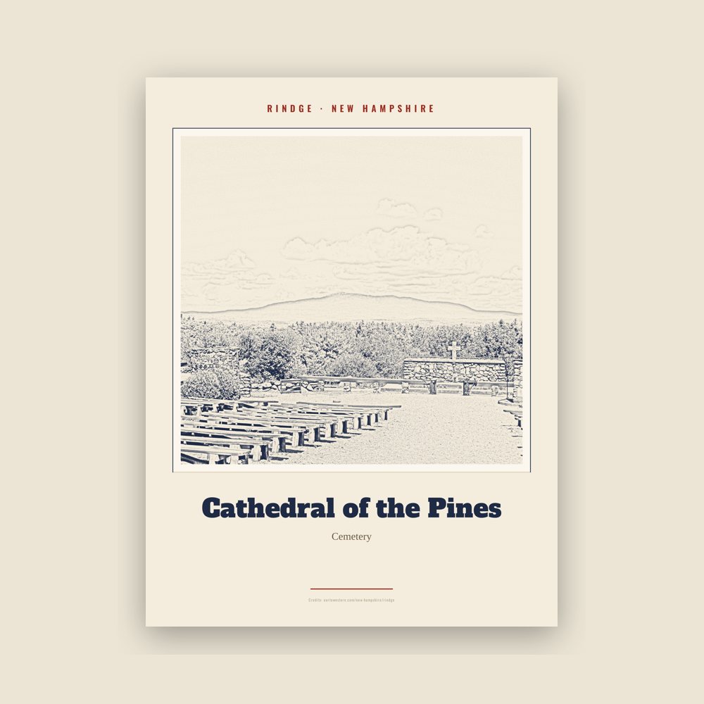 Rindge Cathedral of the Pines Landmark Print