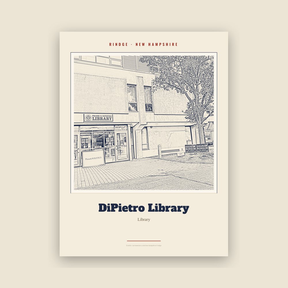 Rindge DiPietro Library Landmark Print