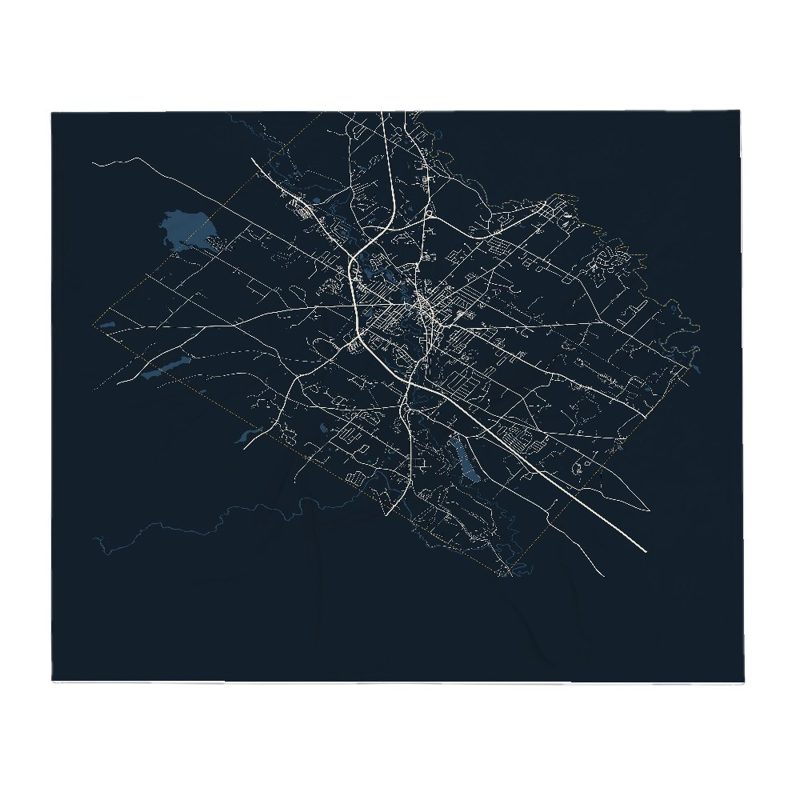 Rochester Street Map Throw Blanket