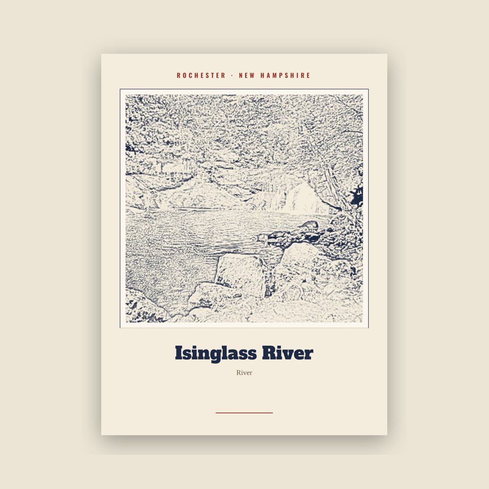 Rochester Isinglass River Landmark Print