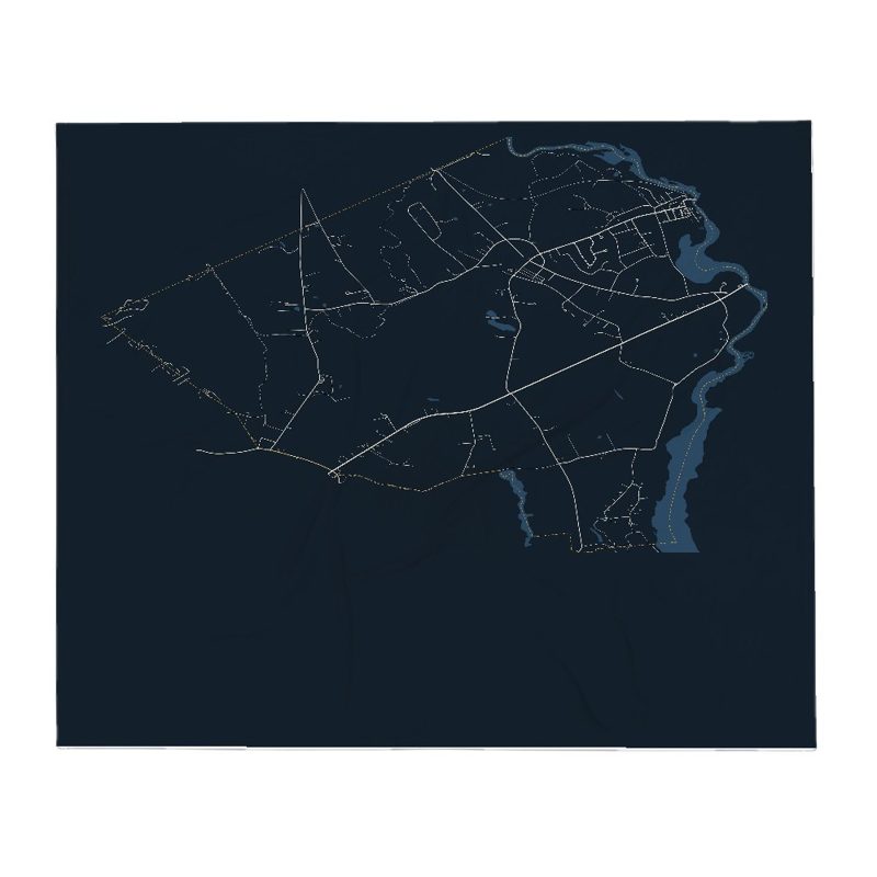 Rollinsford Street Map Throw Blanket