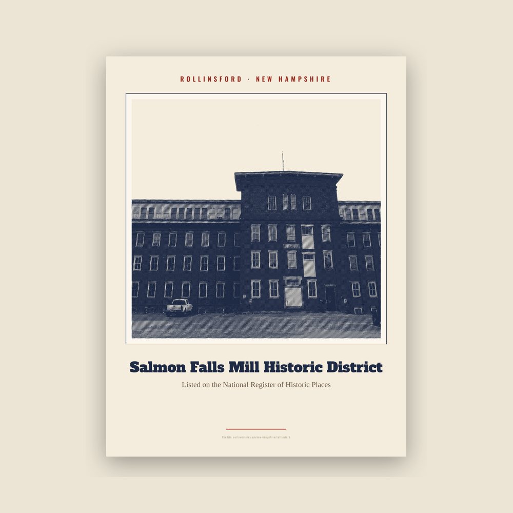Rollinsford Salmon Falls Mill Historic District Landmark Print