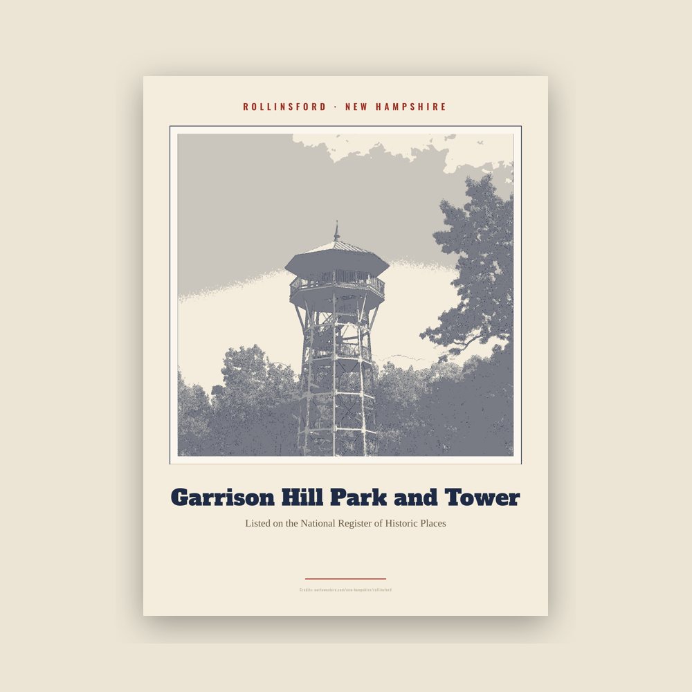 Rollinsford Garrison Hill Park and Tower Landmark Print