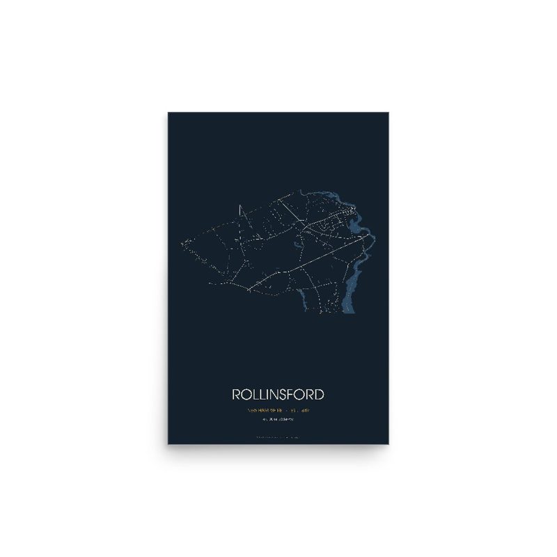Rollinsford Street Map Poster · Midnight