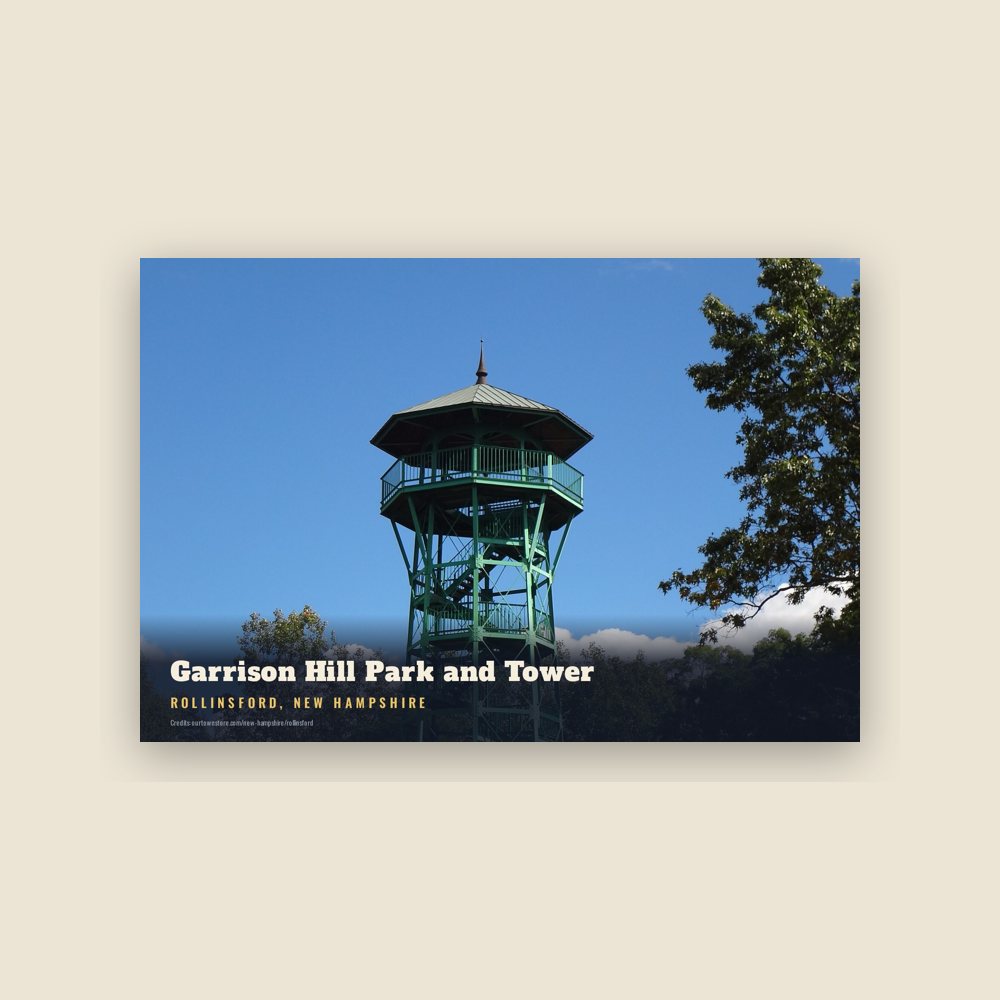 Rollinsford Garrison Hill Park and Tower Postcard