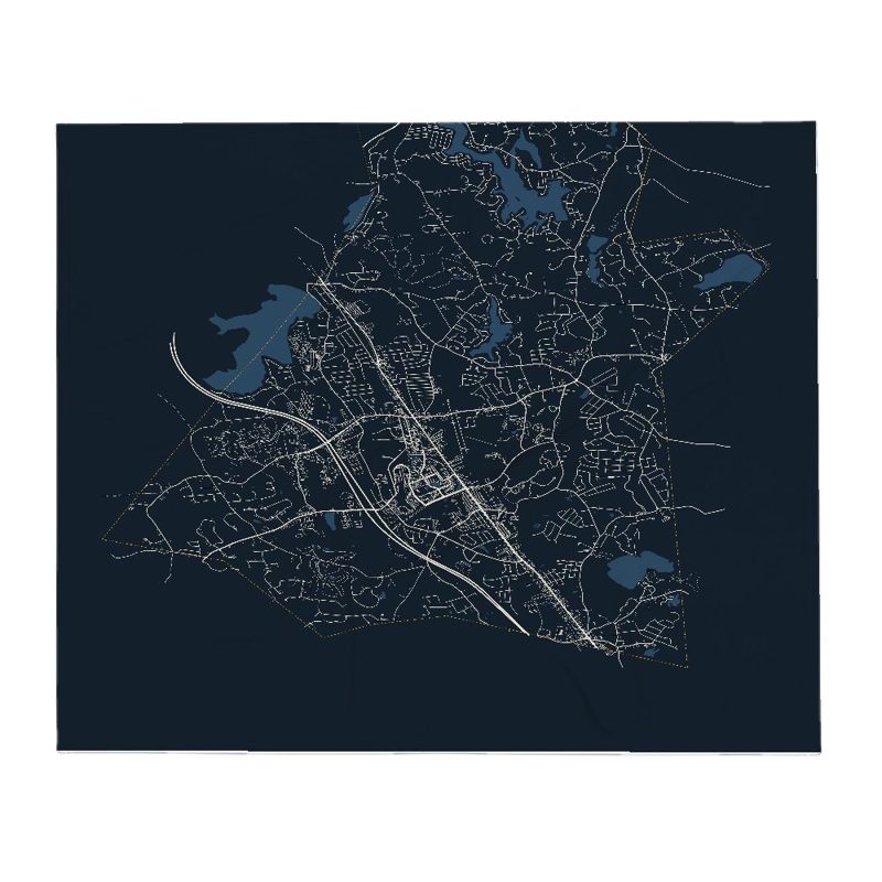 Salem Street Map Throw Blanket