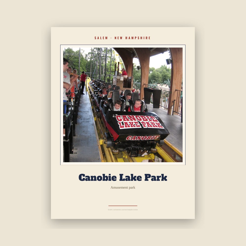 Salem Canobie Lake Park Landmark Print