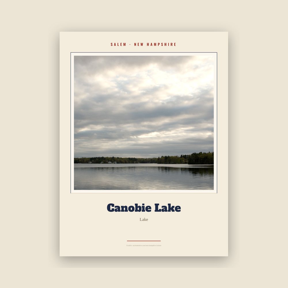 Salem Canobie Lake Landmark Print