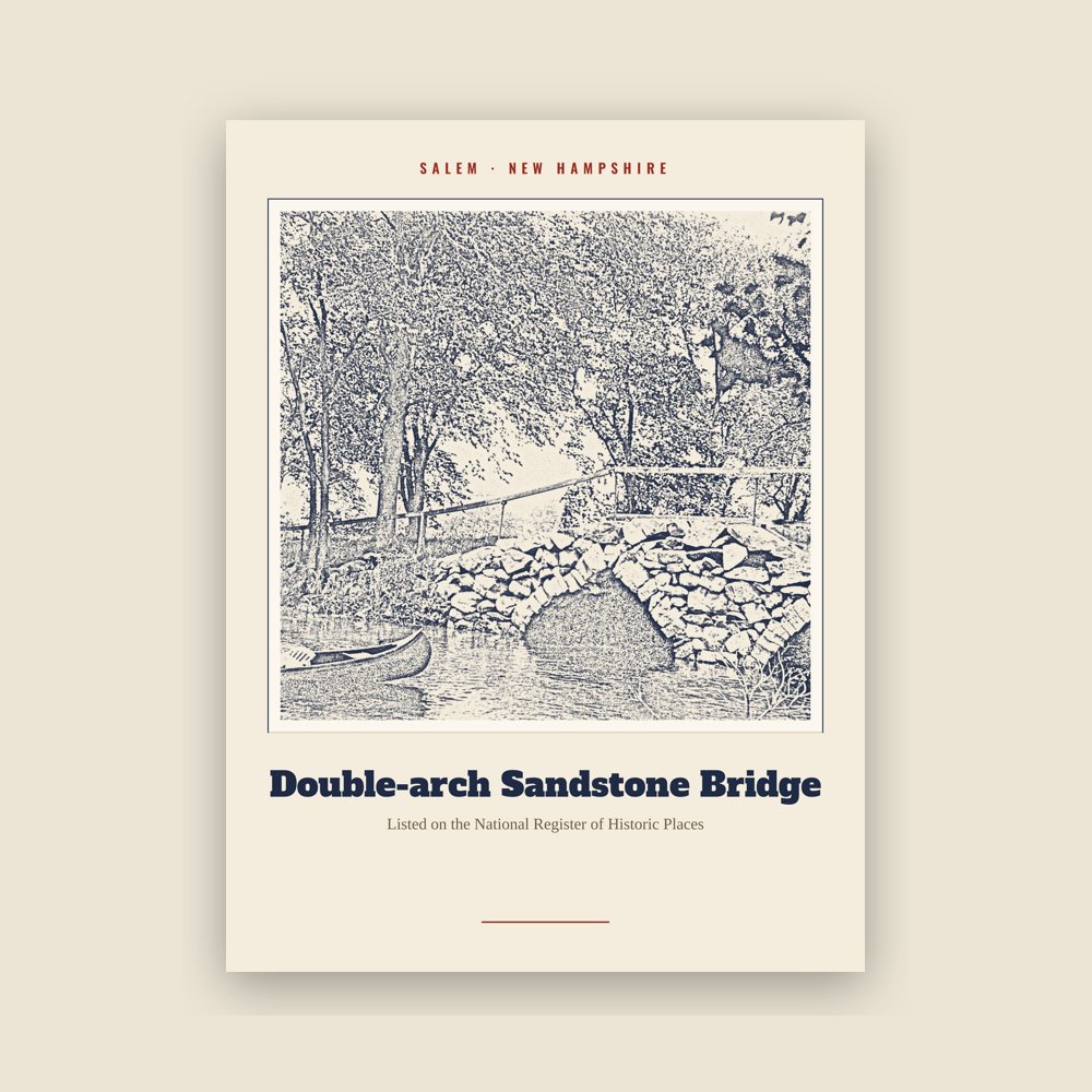 Salem Double-arch Sandstone Bridge Landmark Print