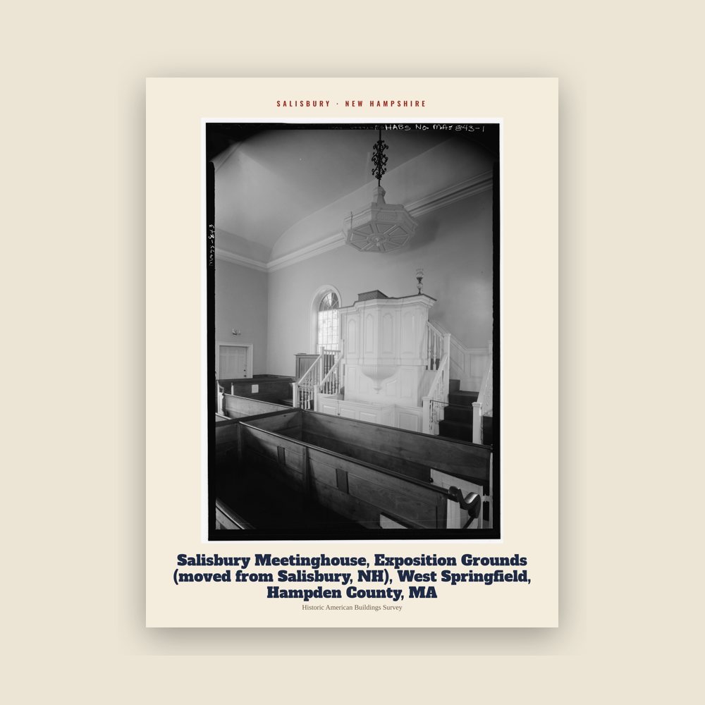 Salisbury Salisbury Meetinghouse, Exposition Grounds (moved from Salisbury, NH), West Springfield, Hampden County, MA Archive Print