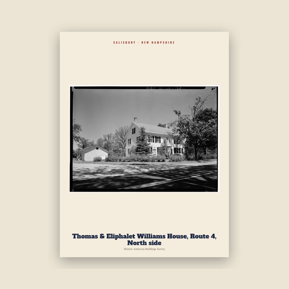 Salisbury Thomas & Eliphalet Williams House, Route 4, North side Archive Print