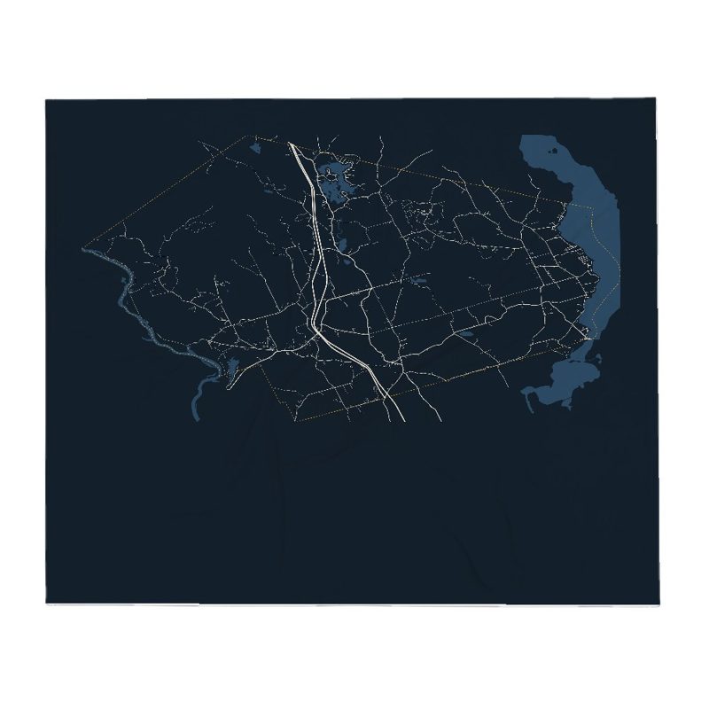 Sanbornton Street Map Throw Blanket