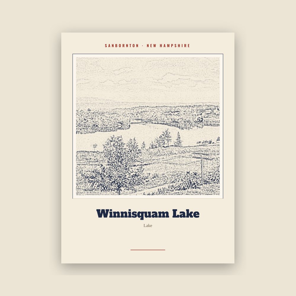 Sanbornton Winnisquam Lake Landmark Print