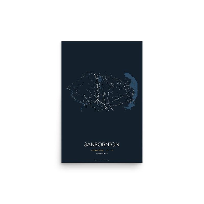 Sanbornton Street Map Poster · Midnight