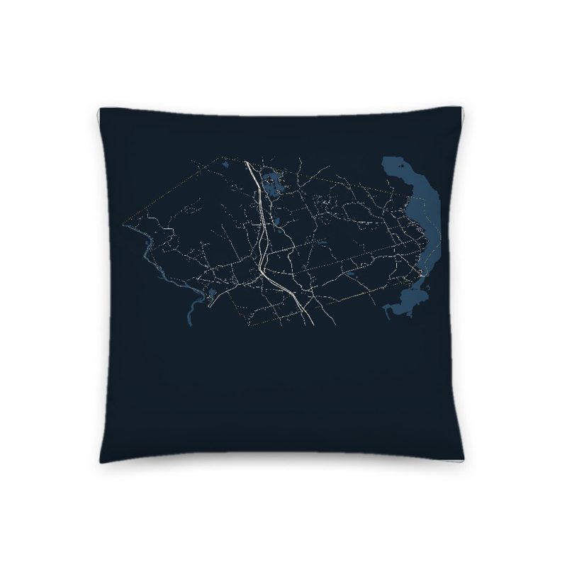 Sanbornton Map Throw Pillow