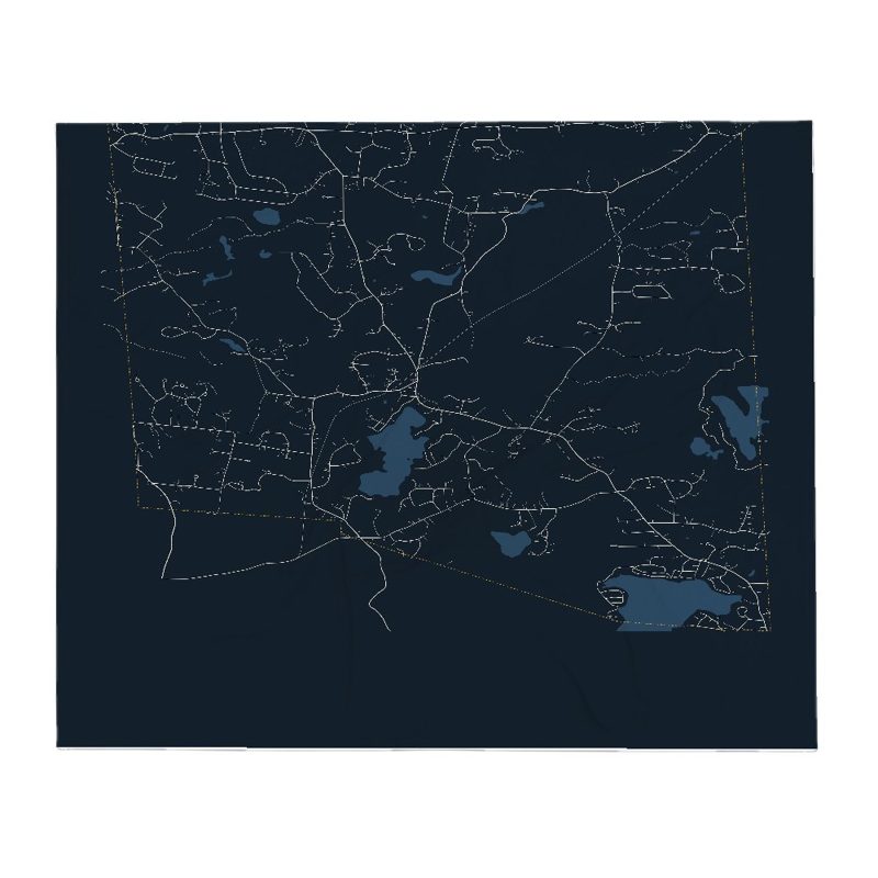 Sandown Street Map Throw Blanket
