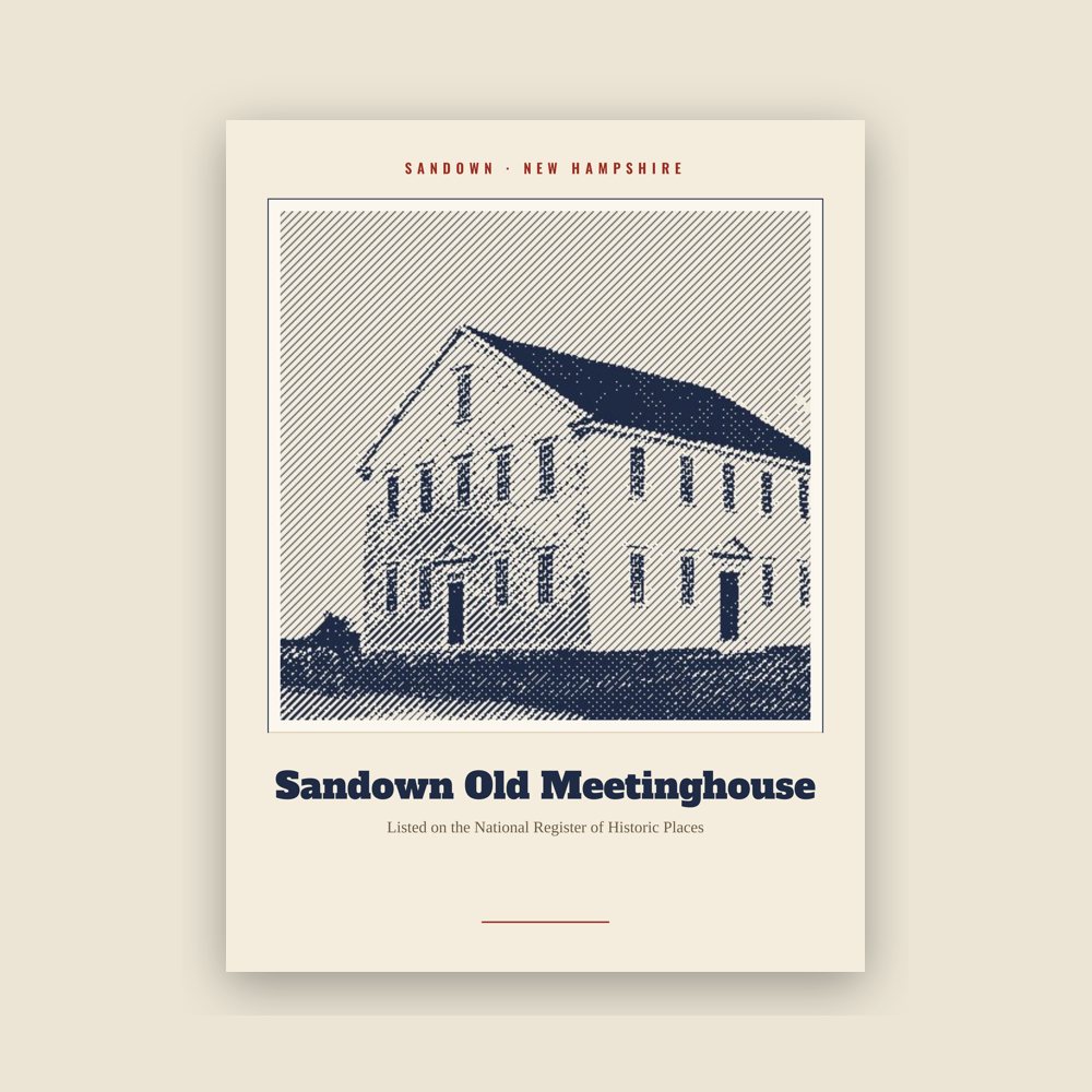 Sandown Sandown Old Meetinghouse Landmark Print
