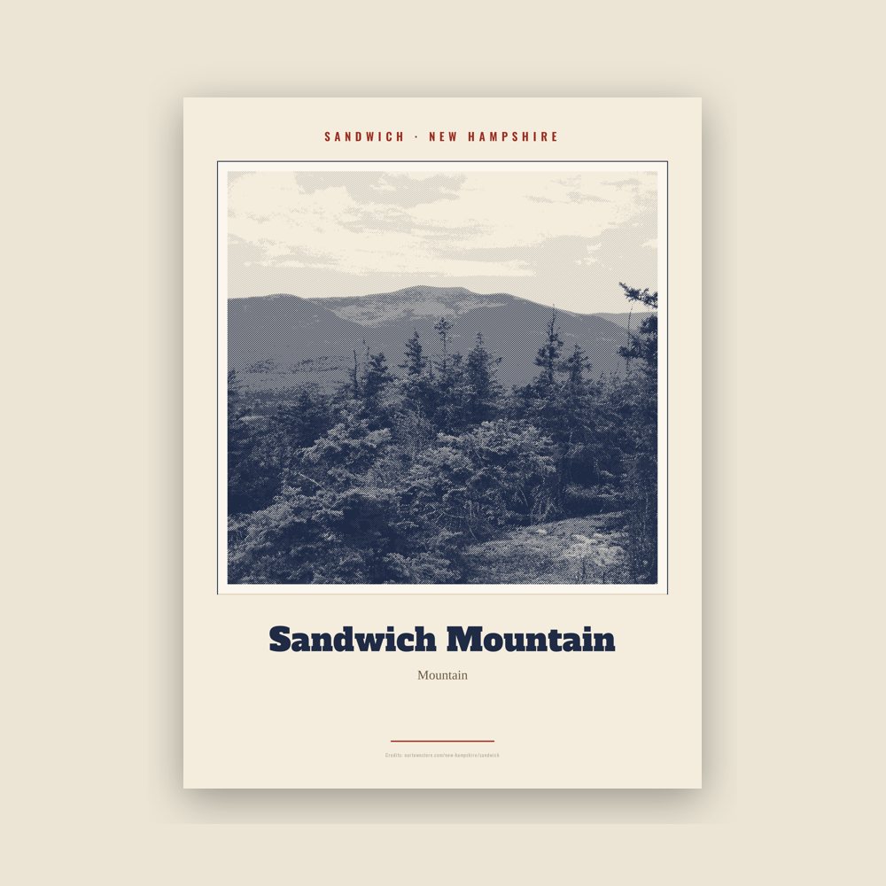 Sandwich Sandwich Mountain Landmark Print