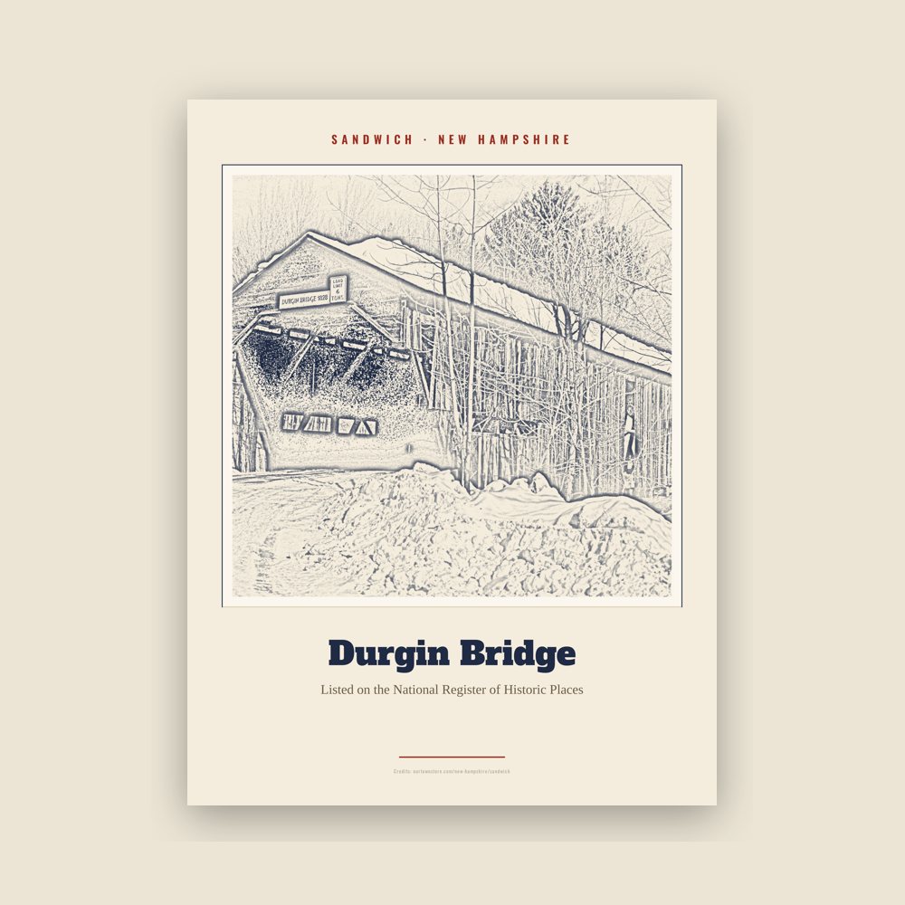 Sandwich Durgin Bridge Landmark Print