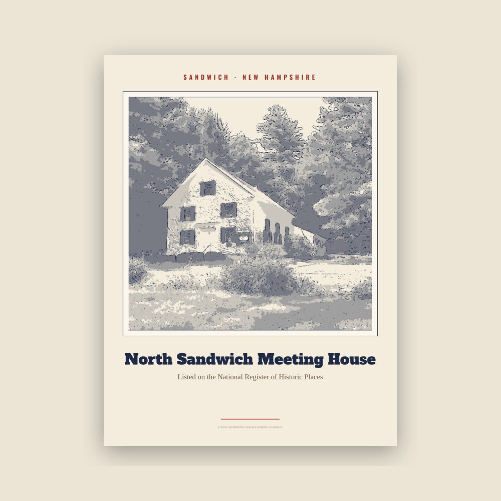 Sandwich North Sandwich Meeting House Landmark Print