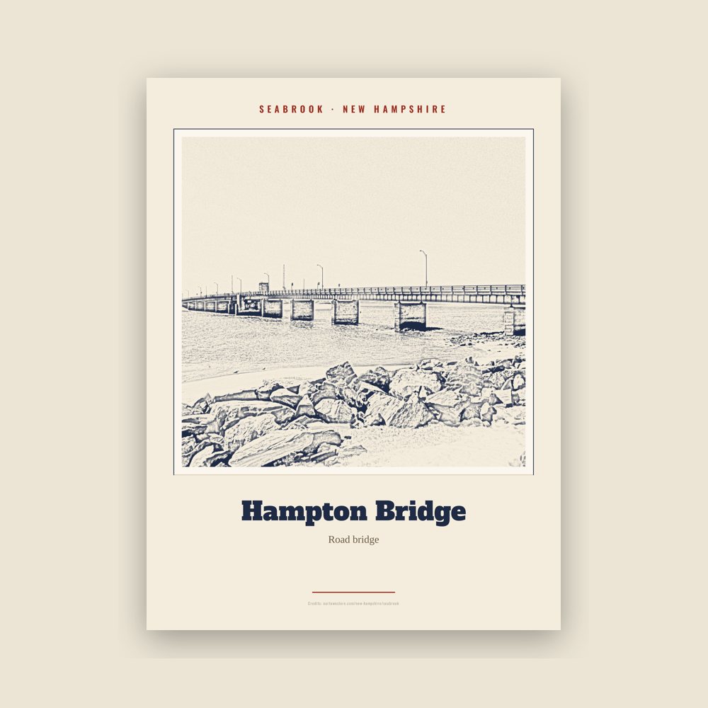 Seabrook Hampton Bridge Landmark Print