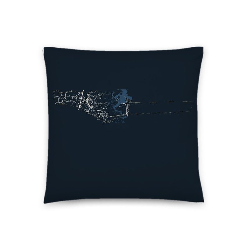 Seabrook Map Throw Pillow