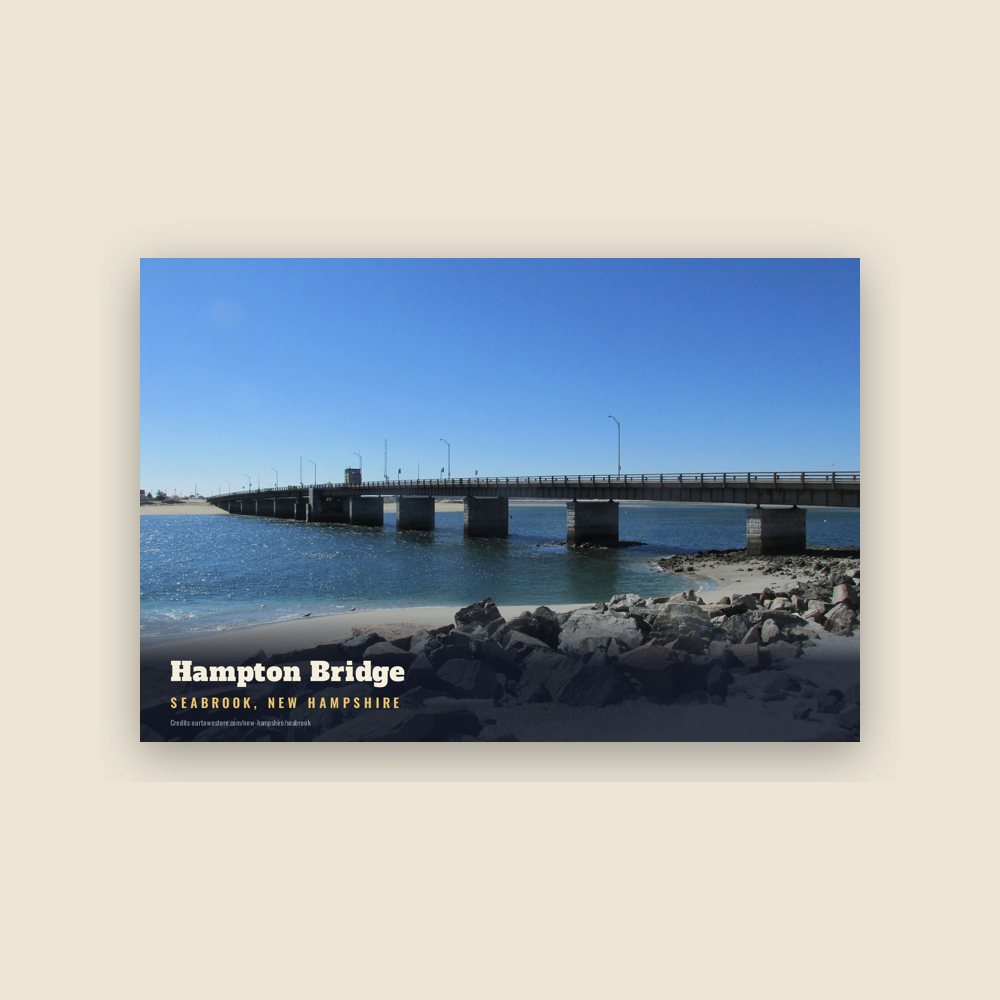 Seabrook Hampton Bridge Postcard