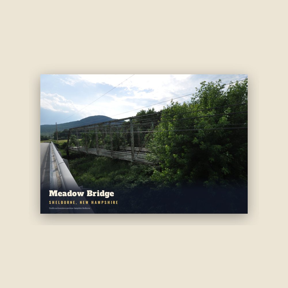 Shelburne Meadow Bridge Postcard