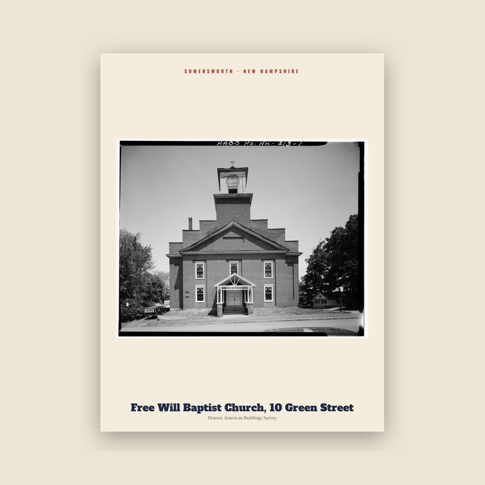 Somersworth Free Will Baptist Church, 10 Green Street Archive Print