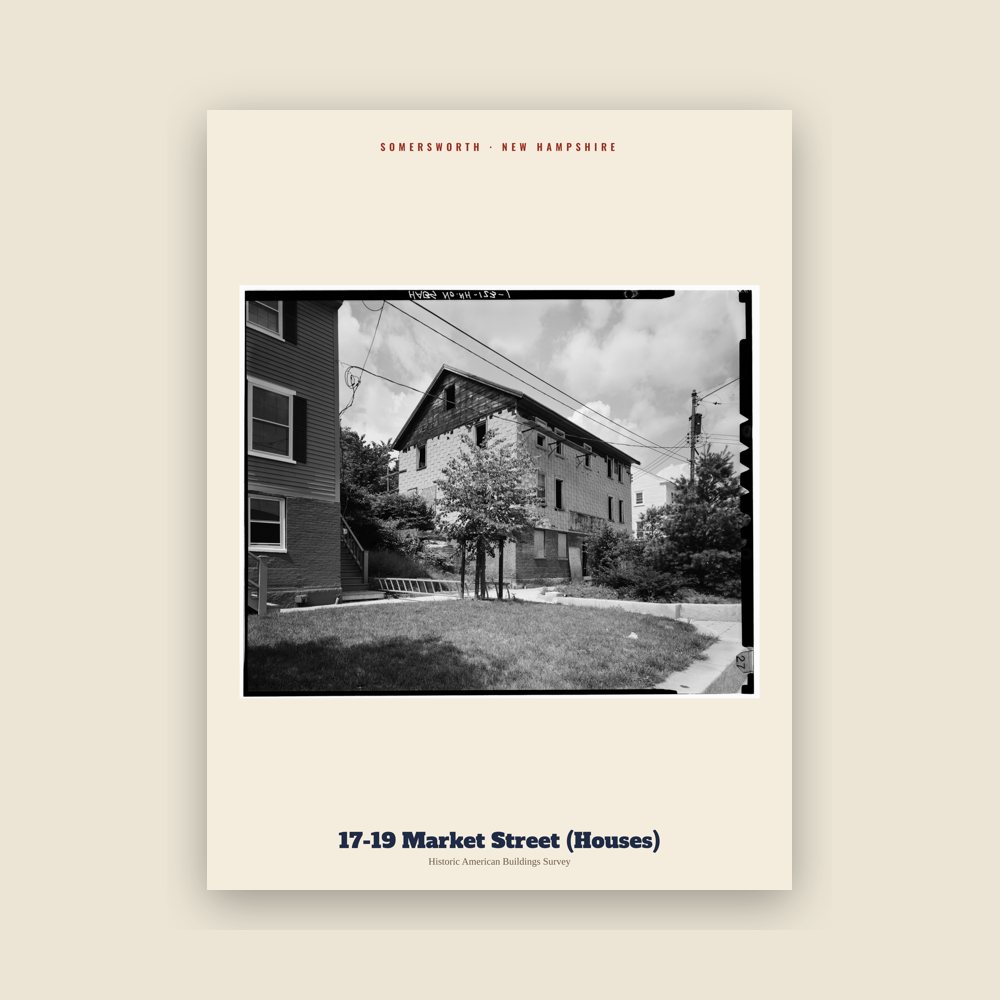 Somersworth 17-19 Market Street (Houses) Archive Print