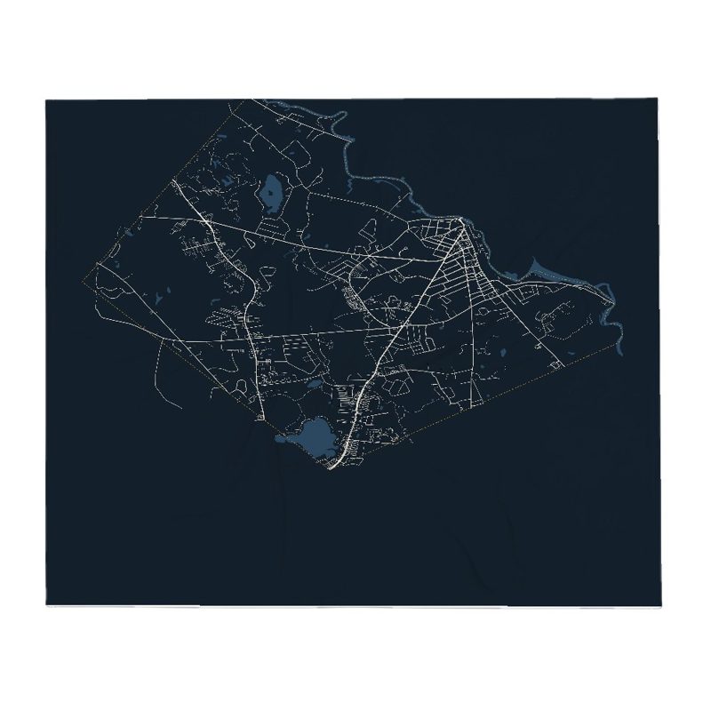 Somersworth Street Map Throw Blanket