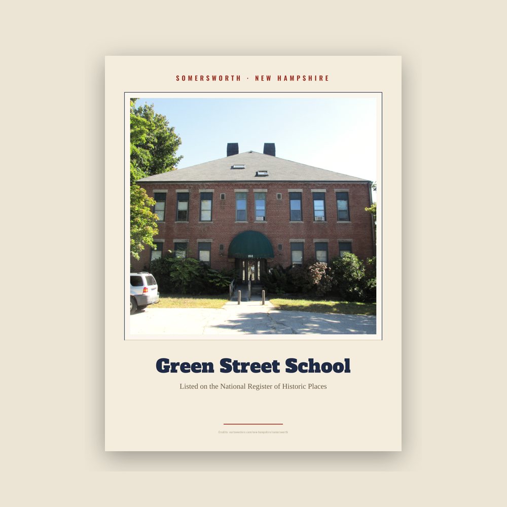 Somersworth Green Street School Landmark Print