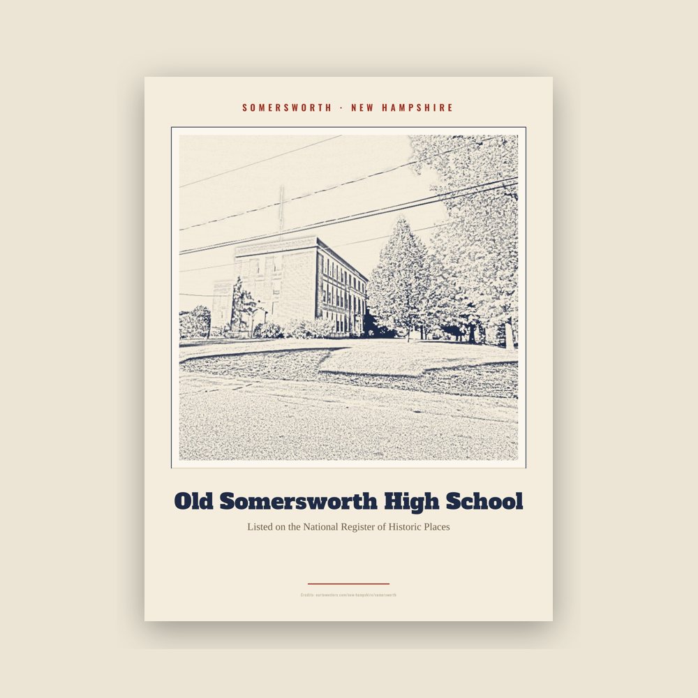 Somersworth Old Somersworth High School Landmark Print