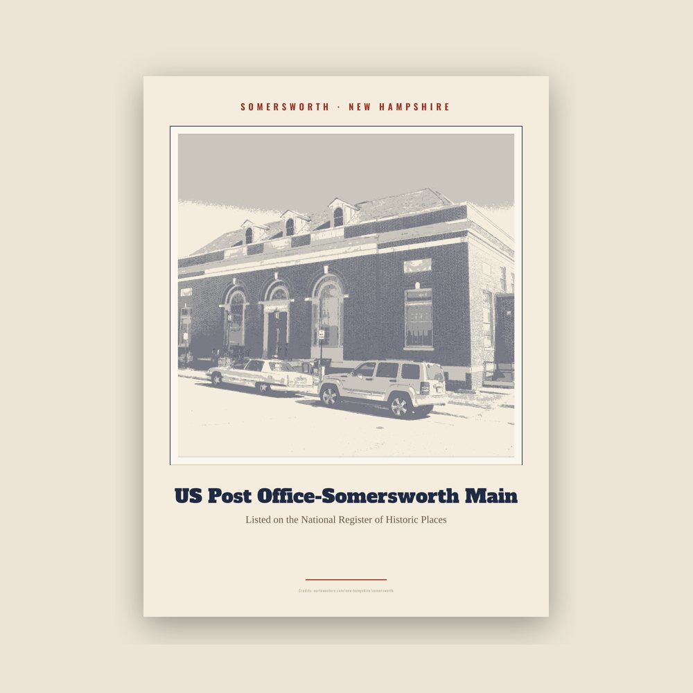 Somersworth US Post Office-Somersworth Main Landmark Print