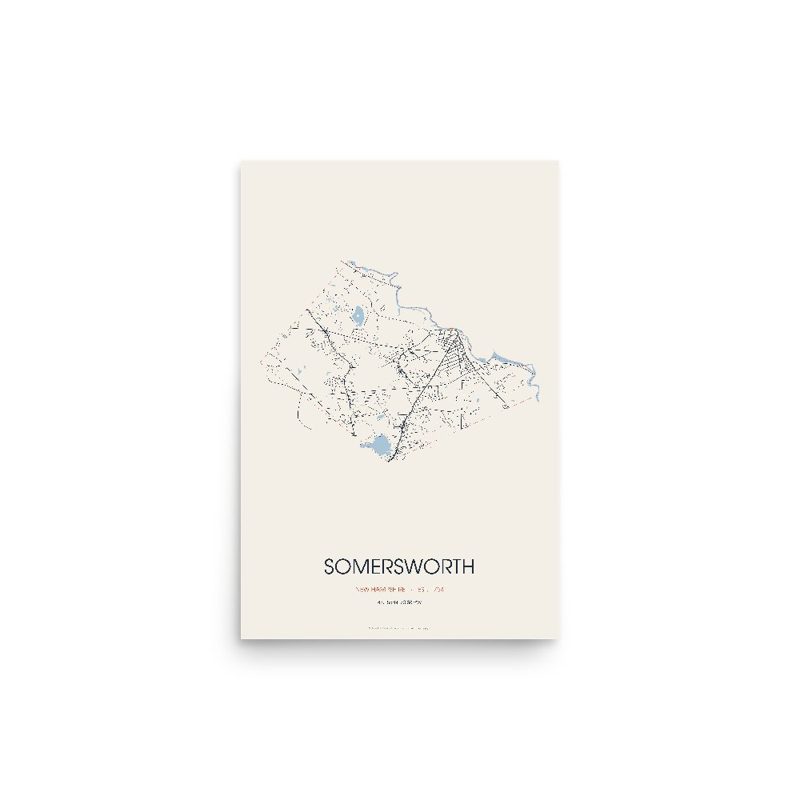 Somersworth Street Map Poster · Linen