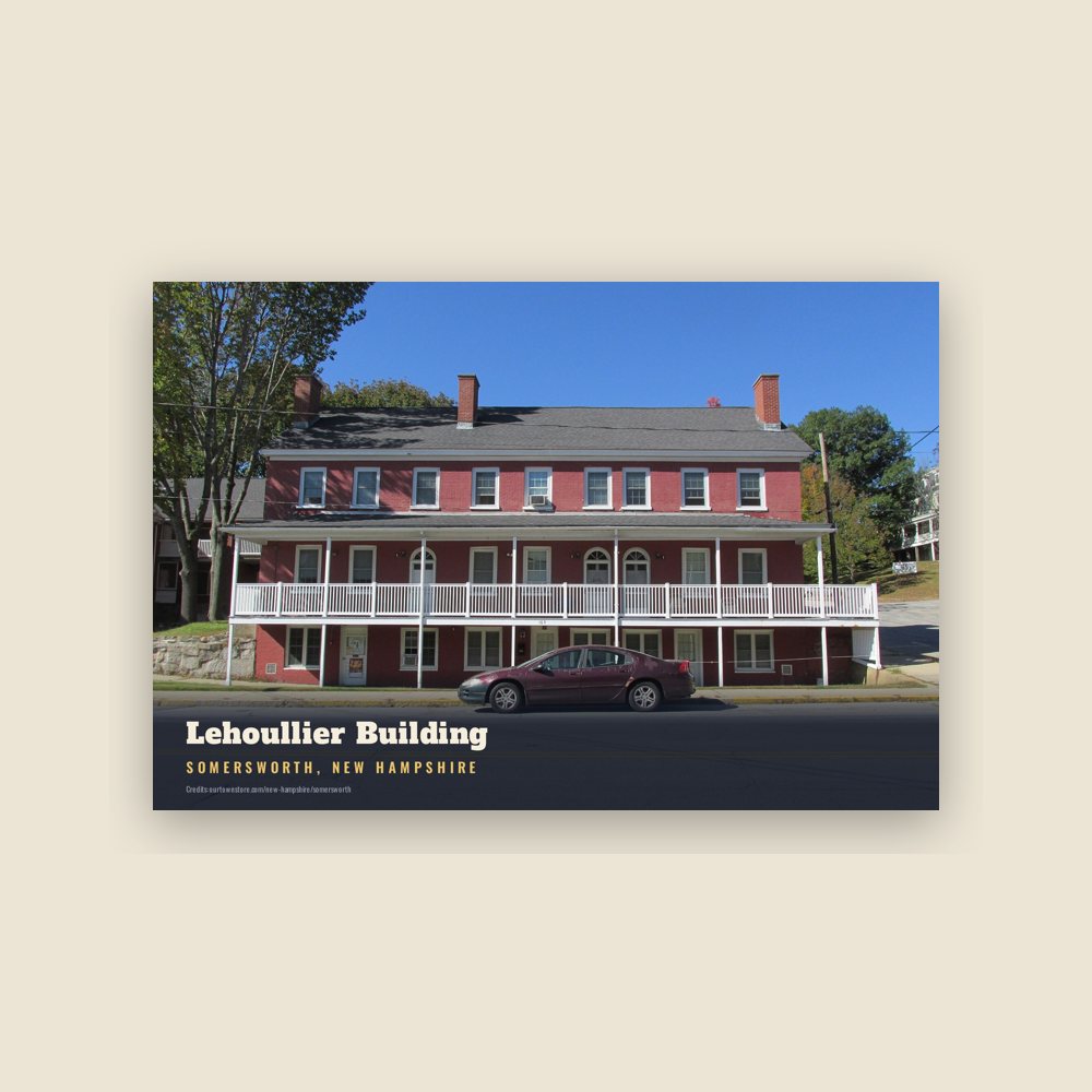 Somersworth Lehoullier Building Postcard