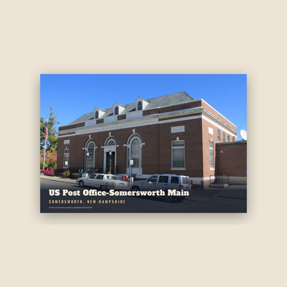 Somersworth US Post Office-Somersworth Main Postcard
