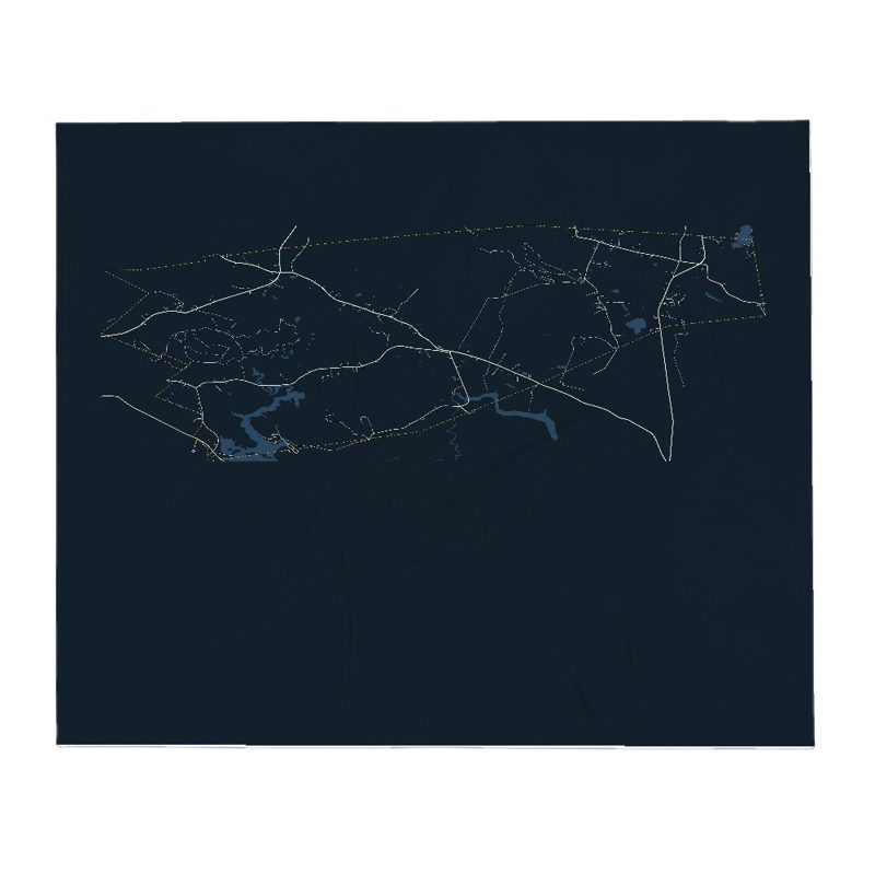 South Hampton Street Map Throw Blanket