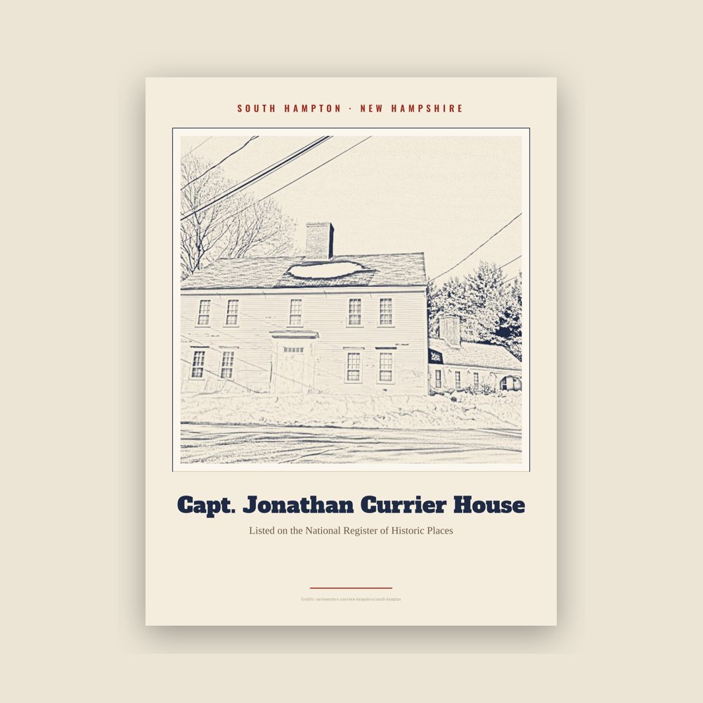 South Hampton Capt. Jonathan Currier House Landmark Print