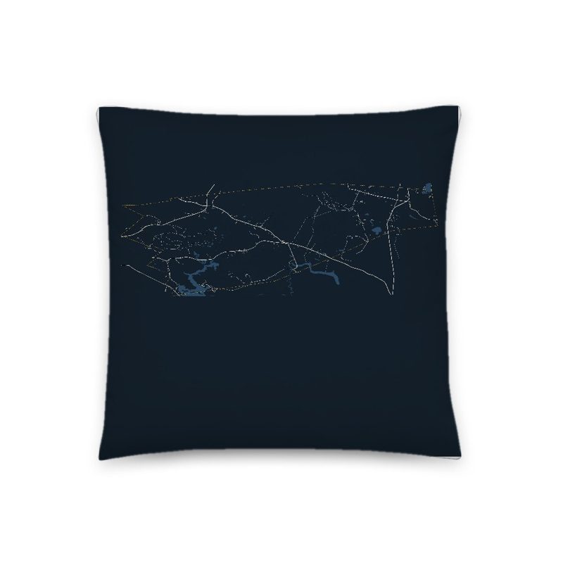 South Hampton Map Throw Pillow